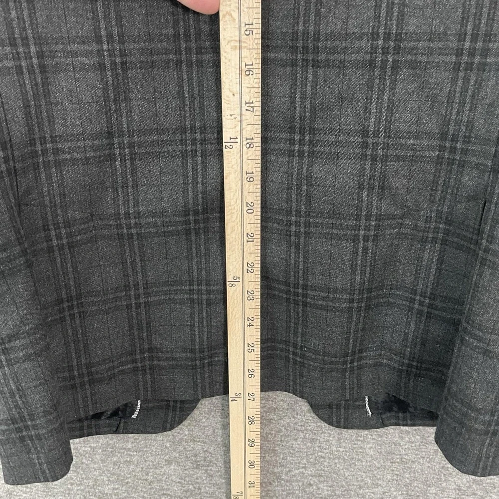John Varvatos U.S.A. Blazer Mens 36R Gray Plaid Stretch Sport Coat Jacket Casual
